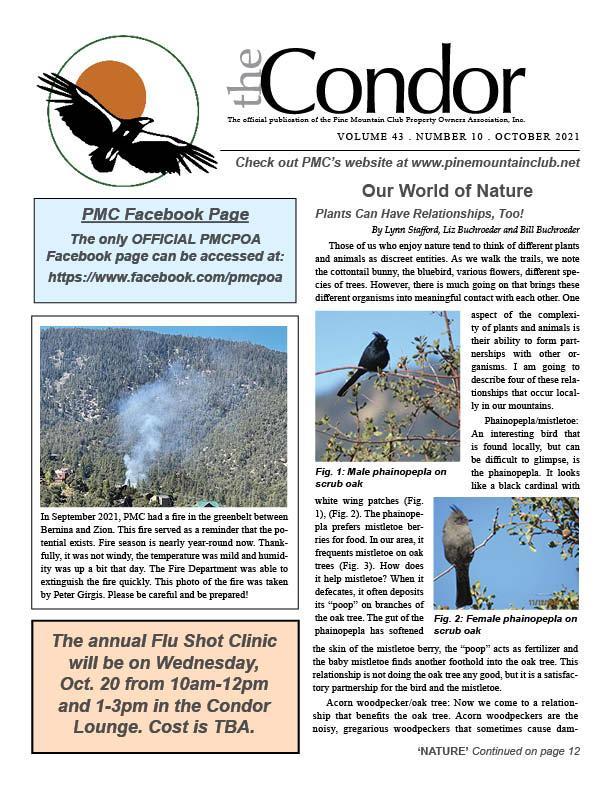 Oct. 2021 Condor newsletter page 1