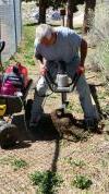 volunteer working in garden