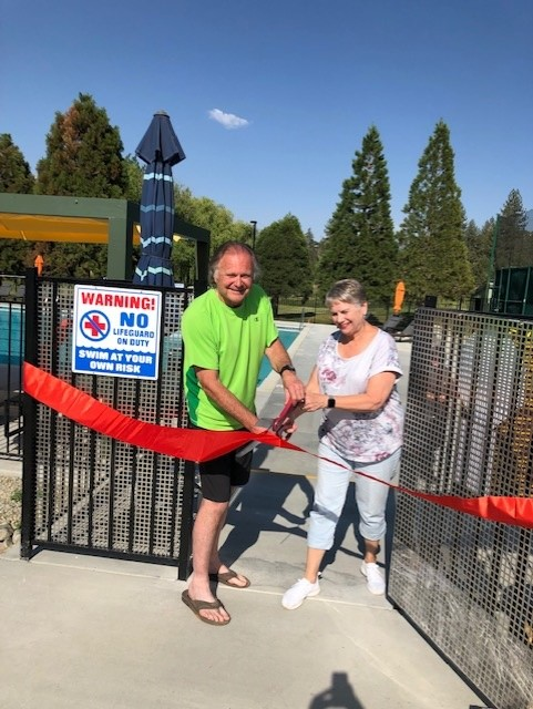 Photo of ribbon cutting of new pool